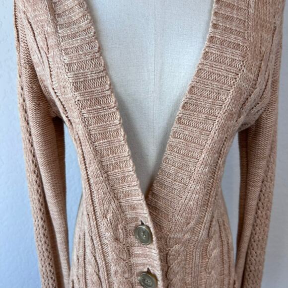NWT Vintage Moda International Cable Knit Button Up Sweater size Small Academia - Picture 9 of 12